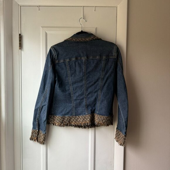 Coldwater Creek Denim Jacket with Tweed Trim - Picture 4 of 6